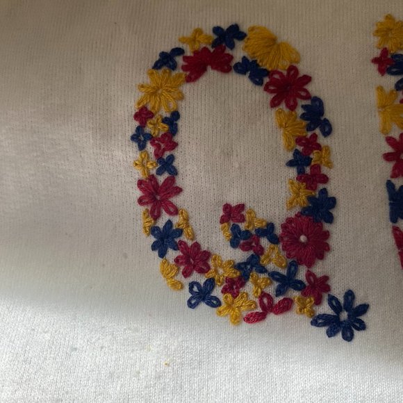 Hand Embroidered Queens University Sweater - Picture 3 of 4